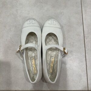 White Canvas Mary Janes